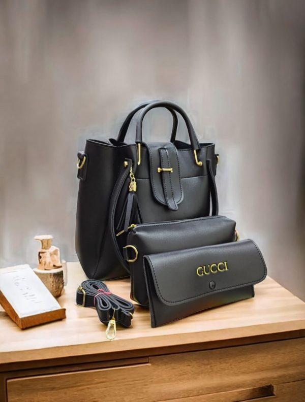 The 3-Piece High-Quality Women's Handbag Set includes