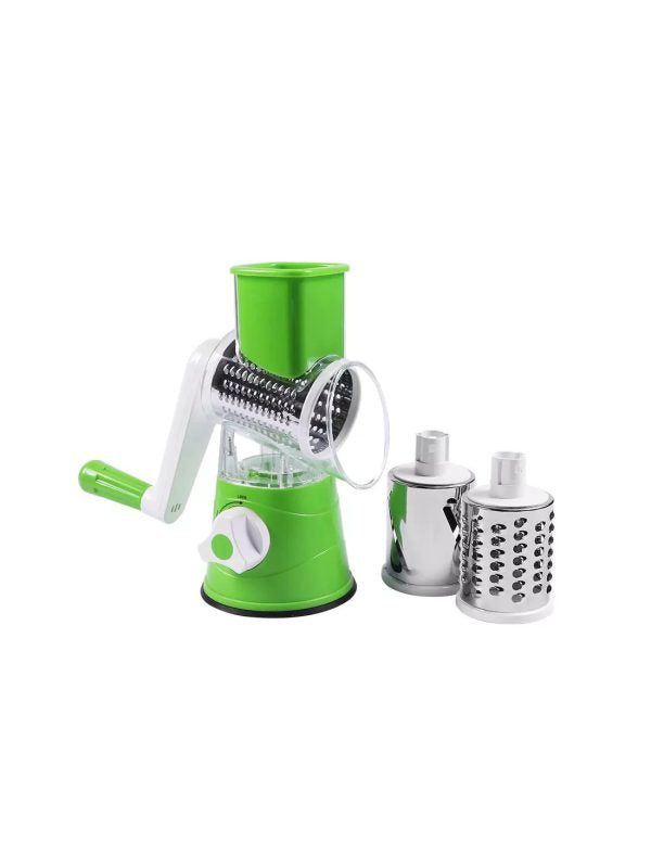 Manual Vegetable Drum Cutter Slicer  Multifunctional Round Kitchen Gadget  Stainless Steel Blades